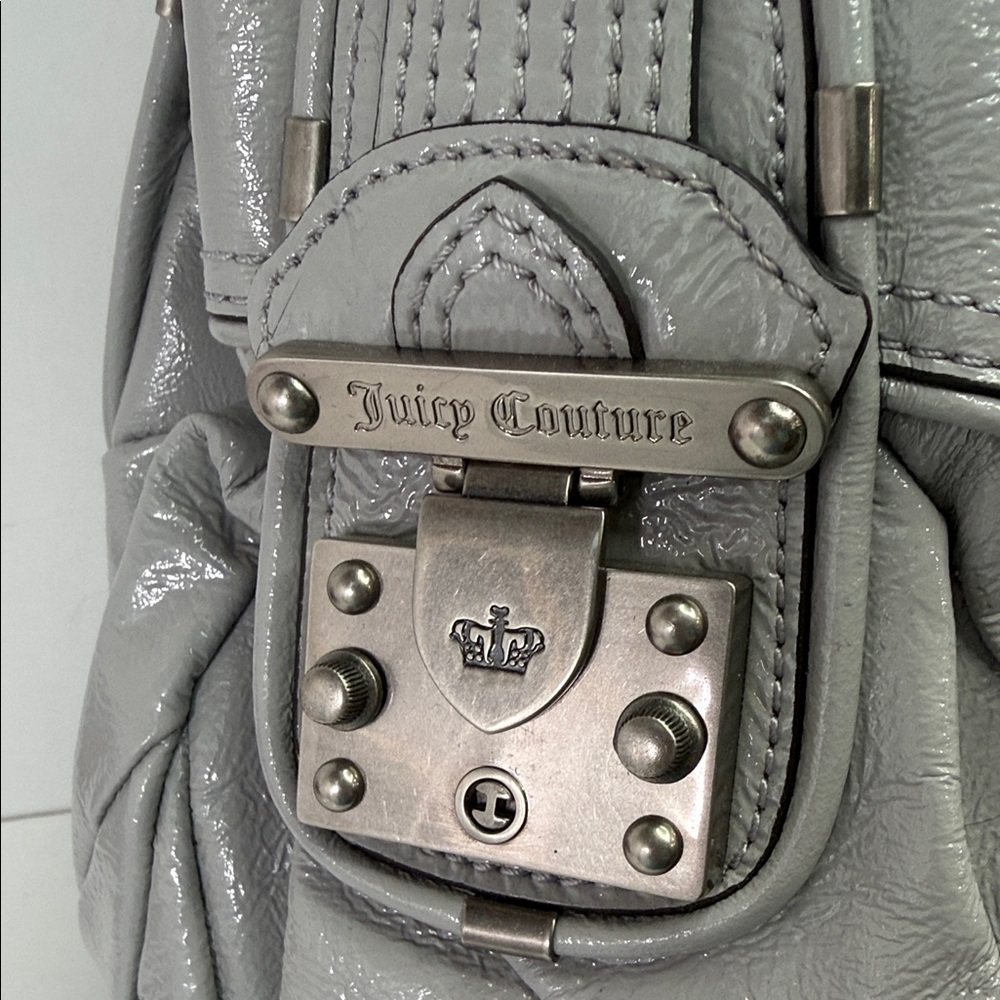 Juicy Couture Light Gray Patent Leather Shoulder Bag - Picture 2 of 15